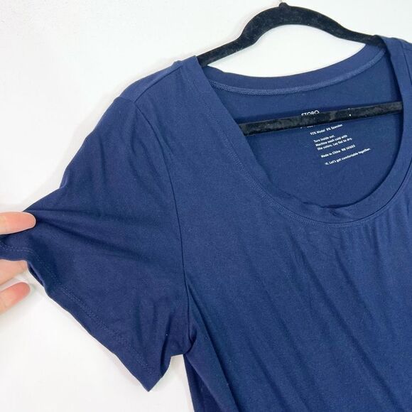 Storq Dress Women's 3 Blue Short-Sleeve Scoop Neck Shift Maxi - Picture 3 of 8